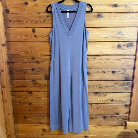 ATHLETA Wide Leg Serenity Sleeveless Pockets Purple Jumpsuit Small - Picture 1 of 8